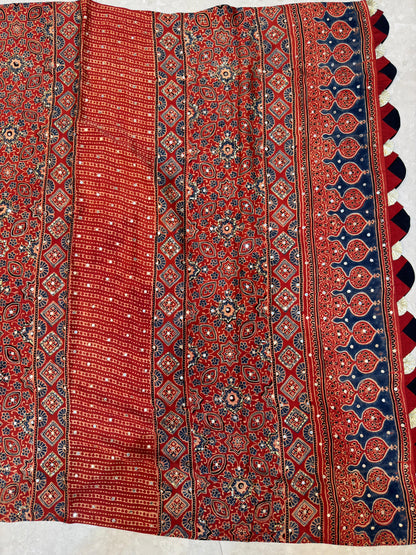 Pure Ajarakh With Heavy Blouse