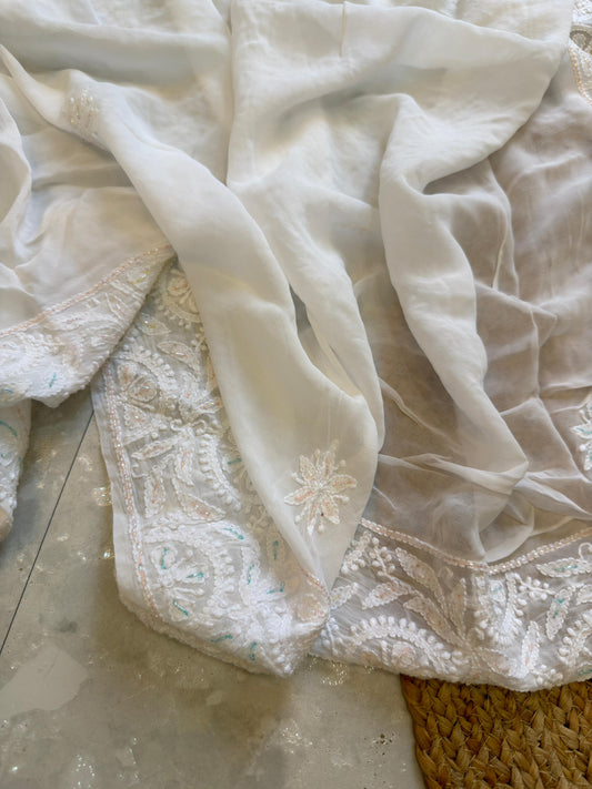 Pure Chikankari Saree