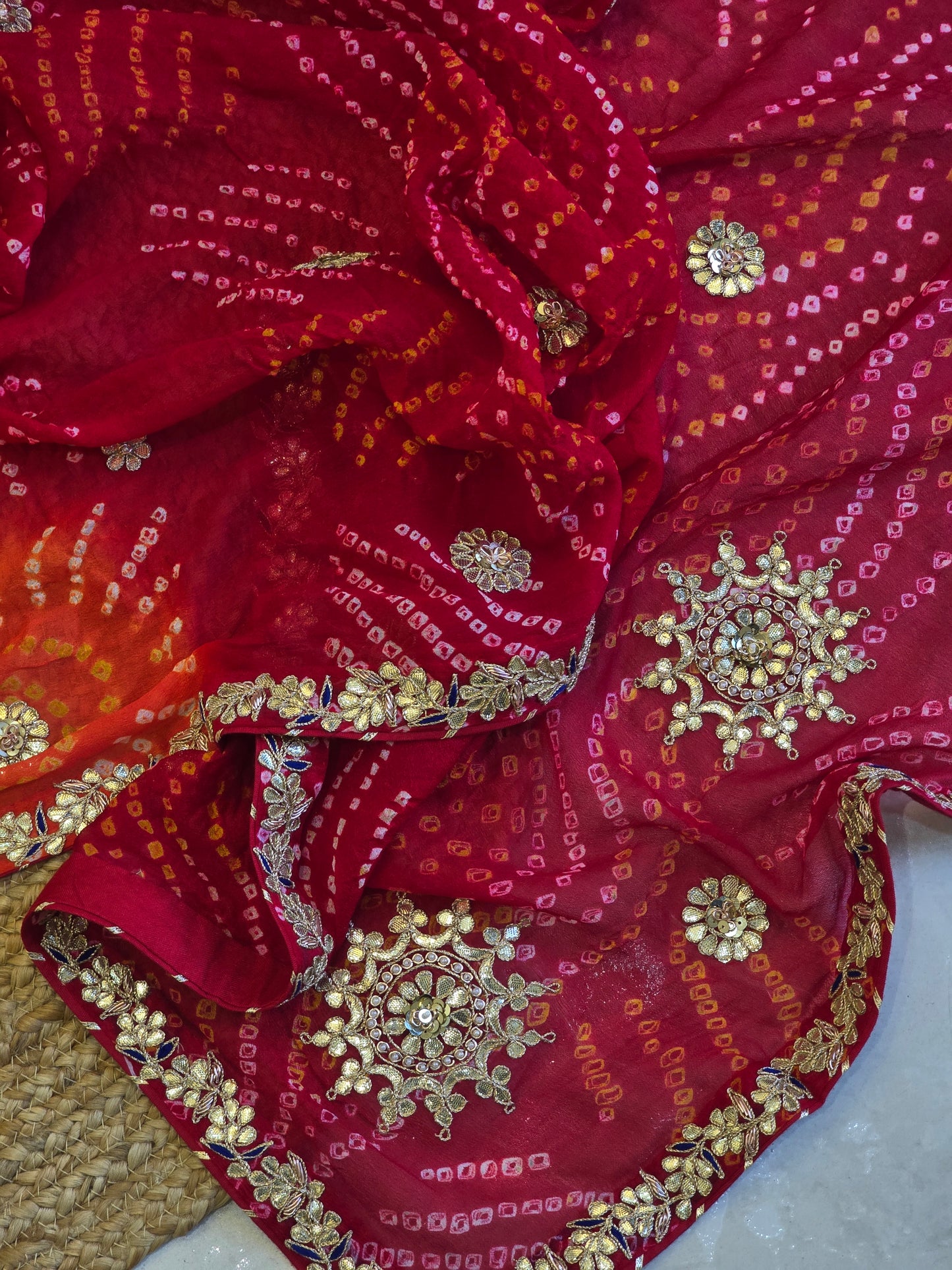 Multicolor Bandhani Saree