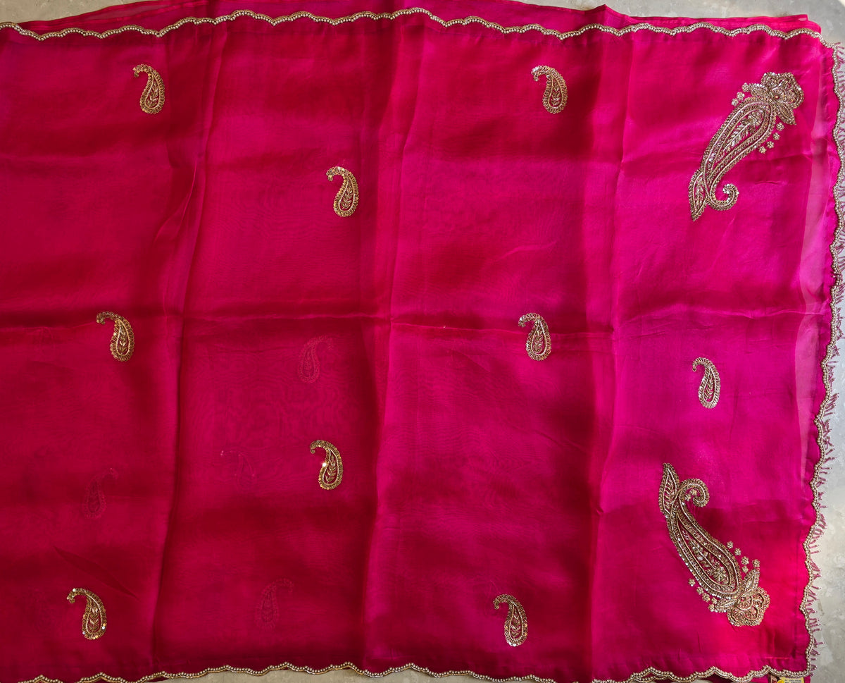 Pure Kora Silk Heavy Blouse Saree