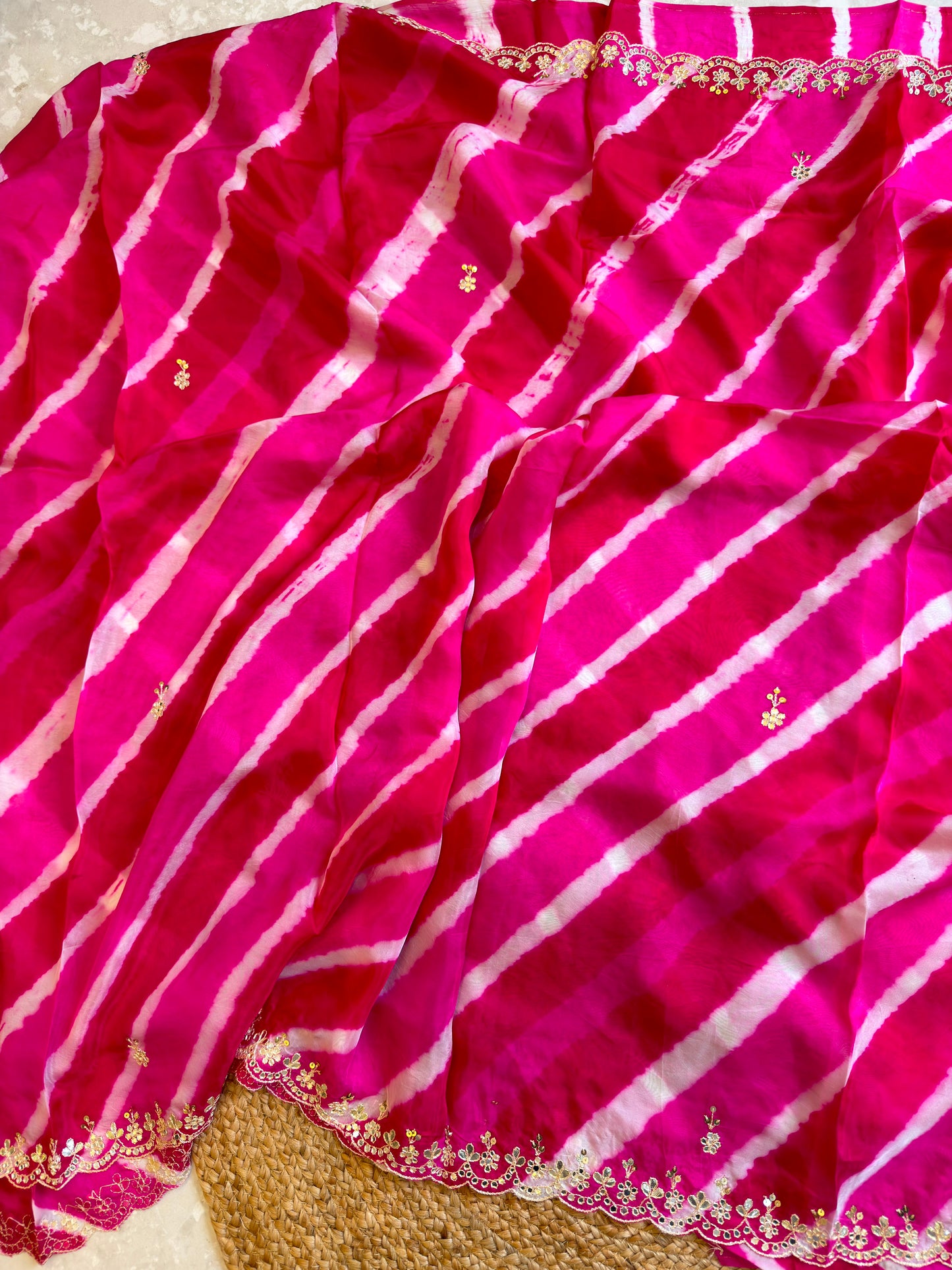Lehriya Saree With Heavy Blouse