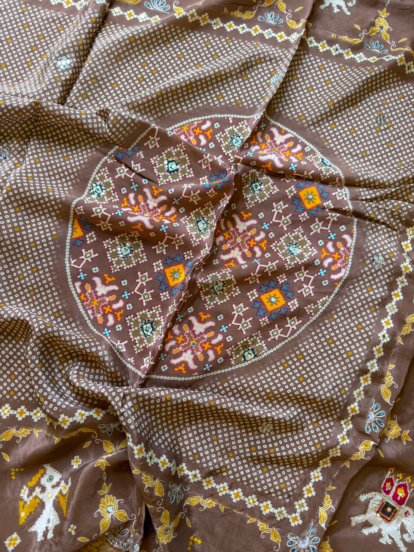 Traditional Patola and Bandhani Saree