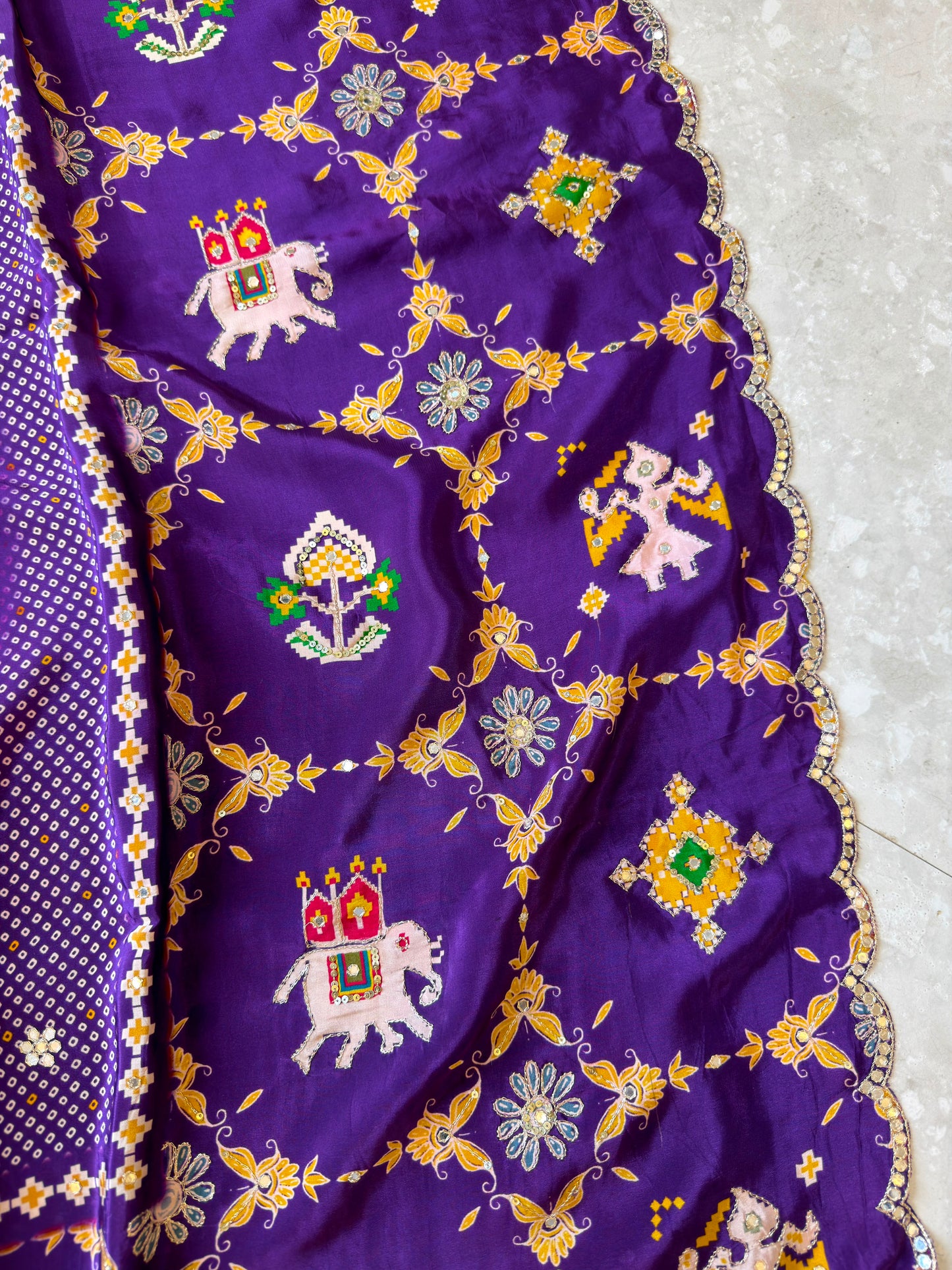 Traditional Patola And Bandhani Saree