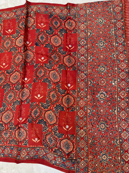 Pure Ajarakh With Heavy Blouse